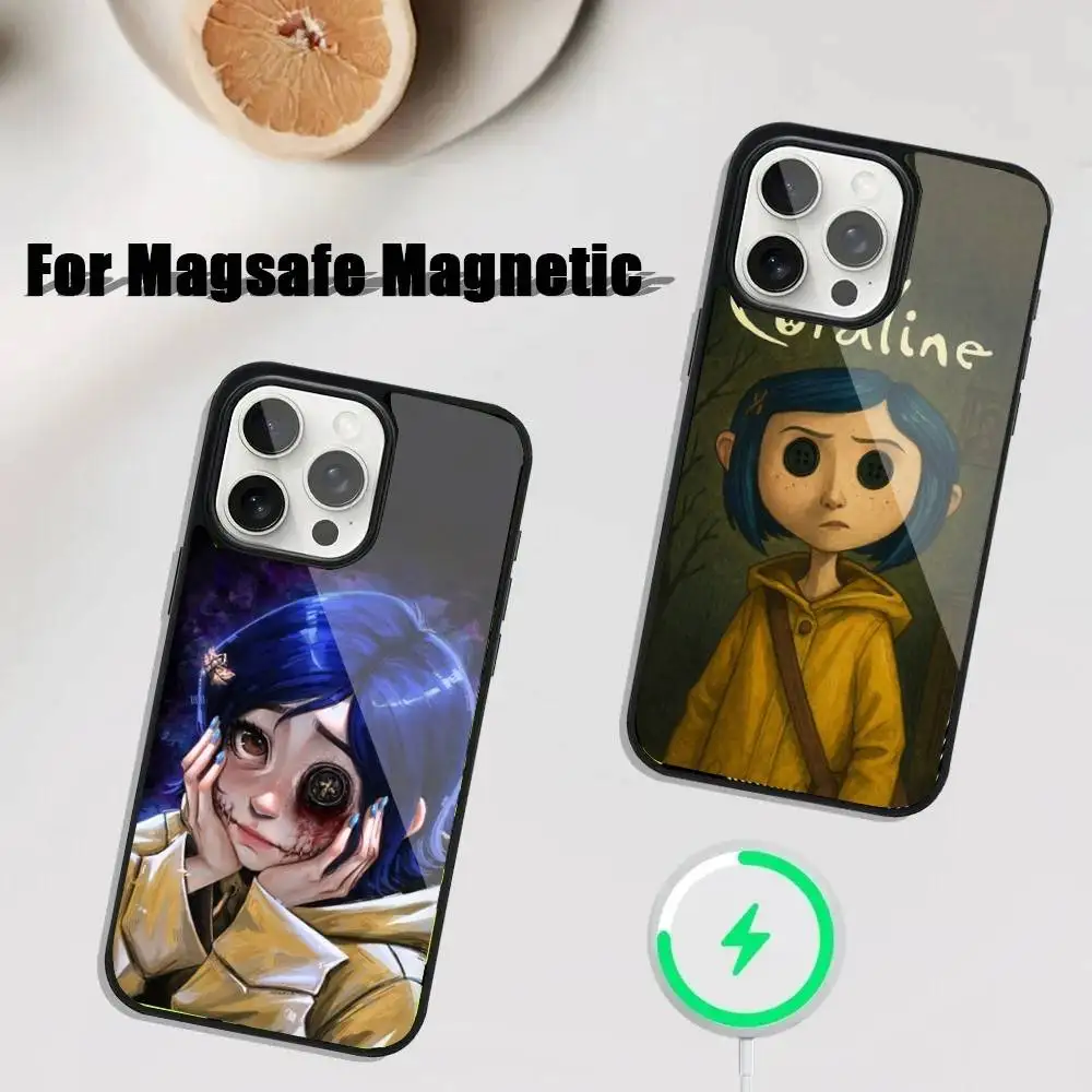 

Cartoon C-CoralineS Tale Phone Case For iPhone 16,15,14,13,12,11,Plus,Pro,Max Mini Magsafe Magnetic Wireless Charging