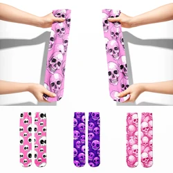 Neue heiße rosa Verkauf Schädel lange Socken Männer Frauen Harajuku Mode bequeme Socken Halloween Cosplay glückliches Paar Socken Geschenk