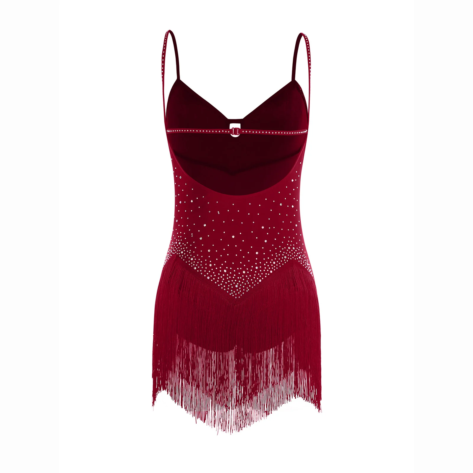 بدلة نسائية من حجر الراين مزينة بالترتر هامشية للرقص اللاتيني بدلة تشا تشا السالسا التانغو قاعة الرقص بدلة يوتار