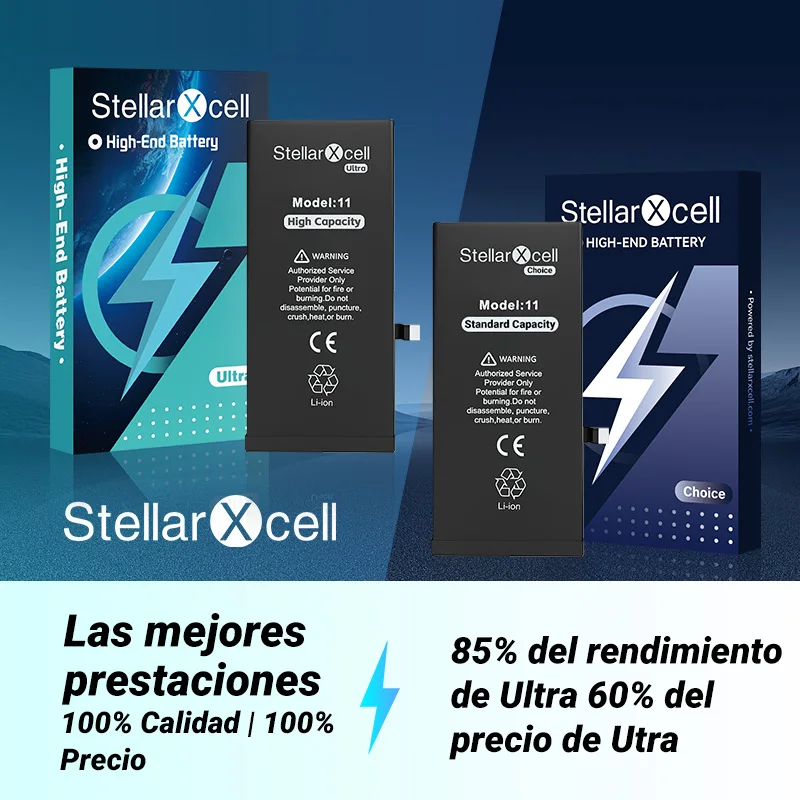 Batería StellarXcell Choice OEM de repuesto para iPhone SE 7 8 X XR XS XSMAX iPhone11 12Pro 13Mini 14Plus 15Promax con herramienta gratis 6