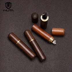 WUTA 1 Pc Durable Needles Storage Case Wooden Box Needles Bottle Sandalwood Needlework Storage Wood Case Toothpick Holder Box