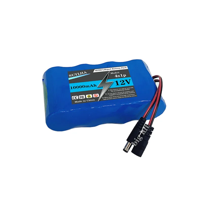 32700 4S1P 12V 10Ah LiFePO4 Battery Pack with 4S Balanced BMS Rechargeable for Electric Boat UPS Uninterrupted Power Supply
