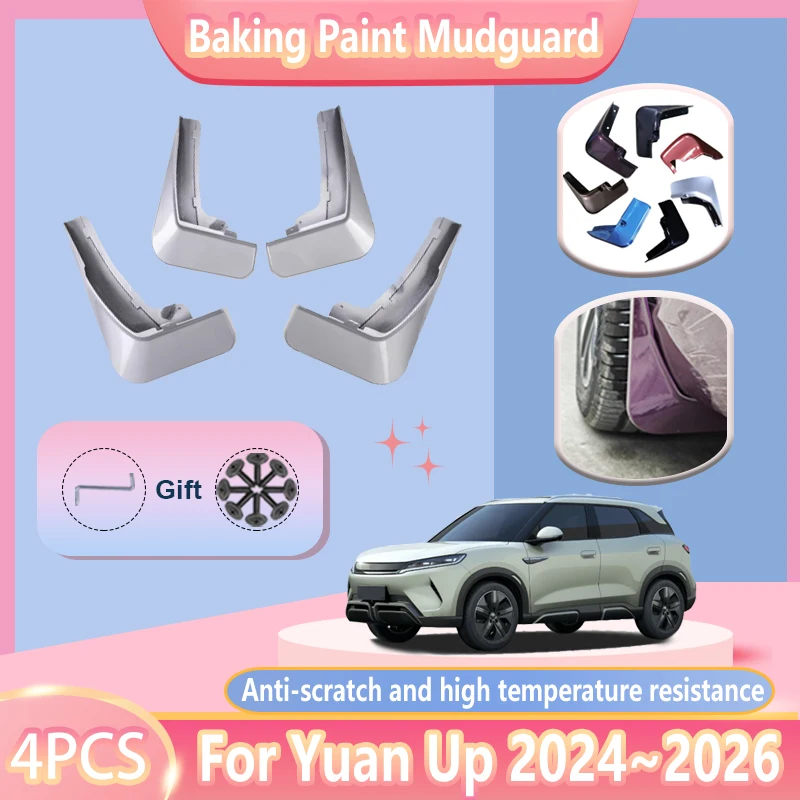 

Baking Paint Car Fender For BYD Yuan Up Pro 2024 2025 2026 Mudguard Front Rear Mudflaps Wheel Anti-splash Guard Accessories 4X