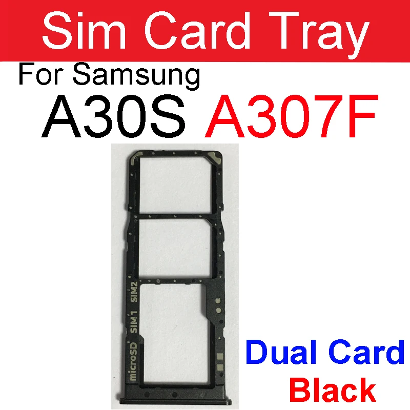 For Samsung A10S A107F A20S A207F A30S A307F Sim Card Tray   Reader Sim Card Holder  Card Slot Replacement Parts