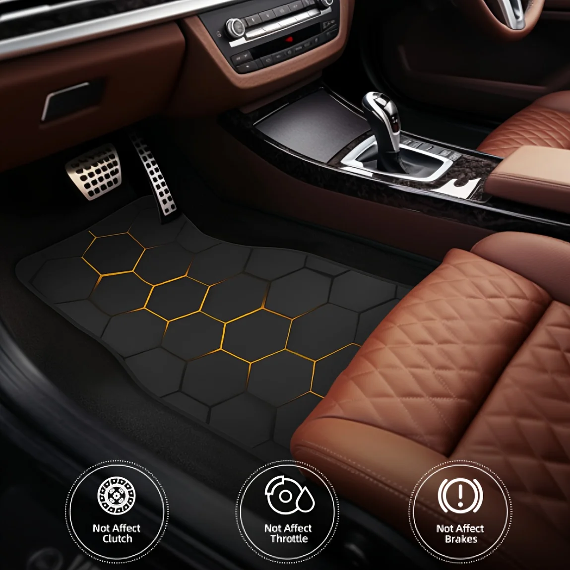 4 قطع من عناصر نمط الخيال العلمي، سجادات سيارة عالمية مناسبة لحماية المقعد الأمامي والخلفي لجميع المركبات، أنيقة ودو