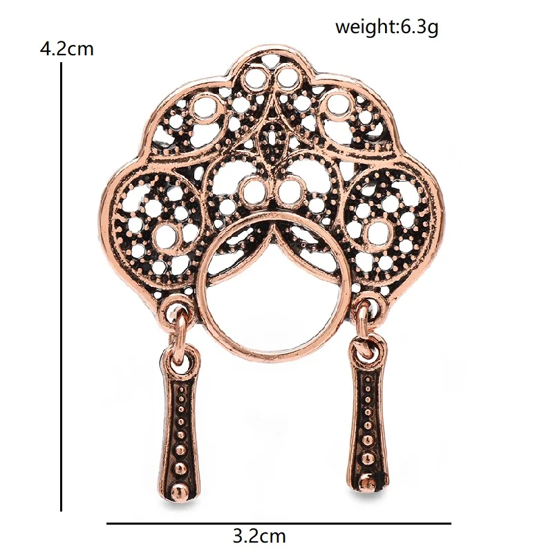 Wuli & baby ملابس كلاسيكية فينيكس كورونيت سيدة دبابيس للنساء 3-color معدن جميل أوبرا شخصية الوجه دبابيس بروش للحفلات