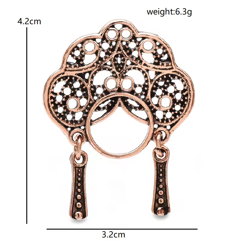 Wuli&baby Vintage Wear Phoenix Coronet Lady Brooches For Women 3-color Metal Beautiful Opera Character Face Party Brooch Pins - Image 4