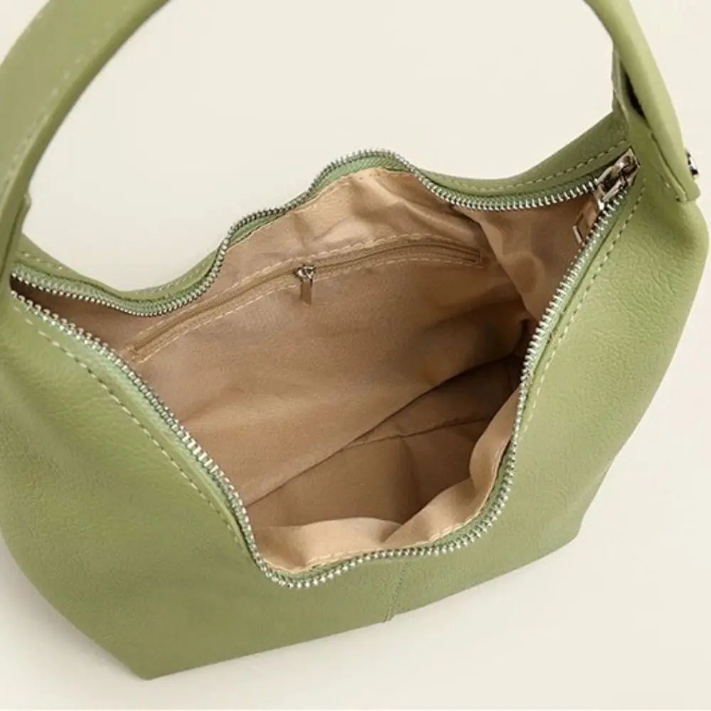 

Ins Large Capacity PU Hobo Bag Solid Color Korean Style Shoulder Bag Fashion Design Handbag French Style Handbag Travel