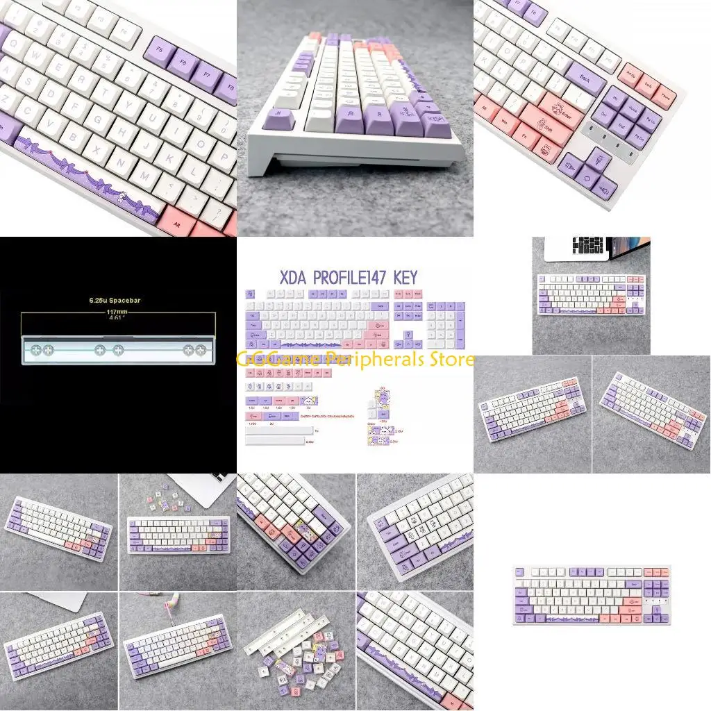 

U55B 147 XDA Profile Lavender Keycap PBT Dye Sub for Mechanical Keyboard