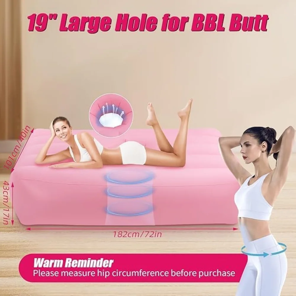 

Mattress Bed with Pillow&Hole Post Surgery Recovery Bed PVC Inflatable Bed with Electric Air Pump Valve Interface for Sleep