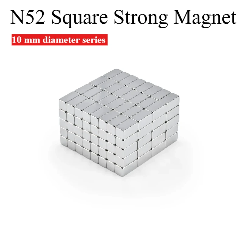 10pcs/lot N52 High-strength square mini magent, 10 mm in diameter, 2-10 mm thick, suitable for refrigerators, cabinets, etc.