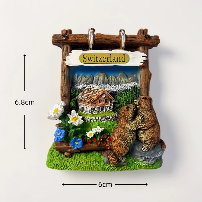 سويسرا، بيرن، زيورخ جونغفرو، إنترلاكين، ذكرى سياحية، ديكور مشهد الثلج، ملصق ثلاجة مغناطيسي #3