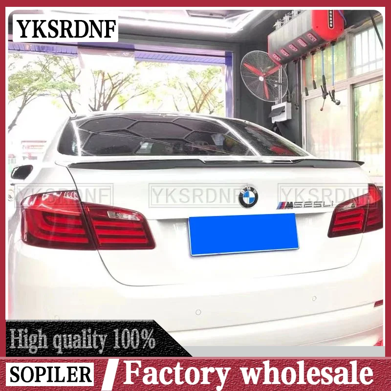 Use For BMW 5 Series F10 Spoiler 2010--2017 Year Real Glossy Black Carbon Fiber Rear Wing M4 Style Sport Accessories Body Kit