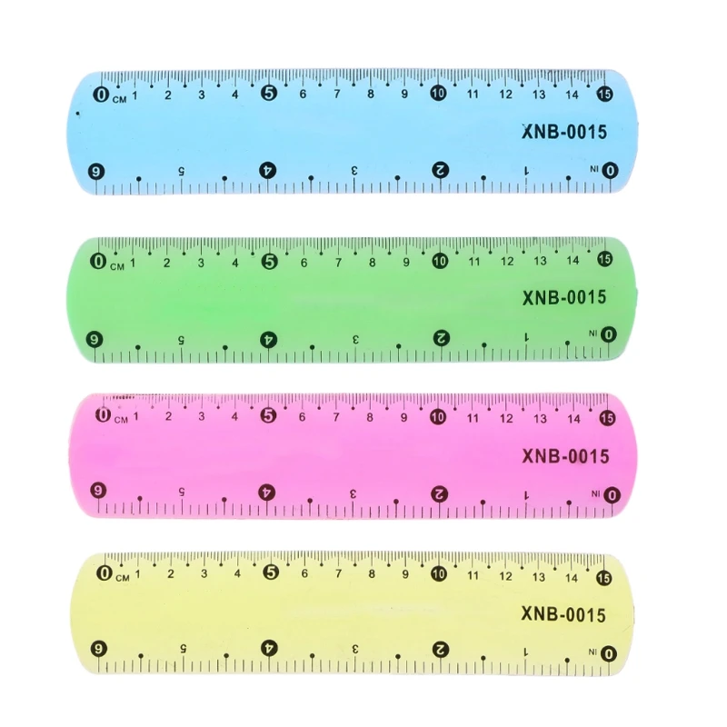 

Durable Plastic Soft Straight Ruler 15cm Clear Bendable School Office Stationery Measuring Drawing Tool for Boys Girls