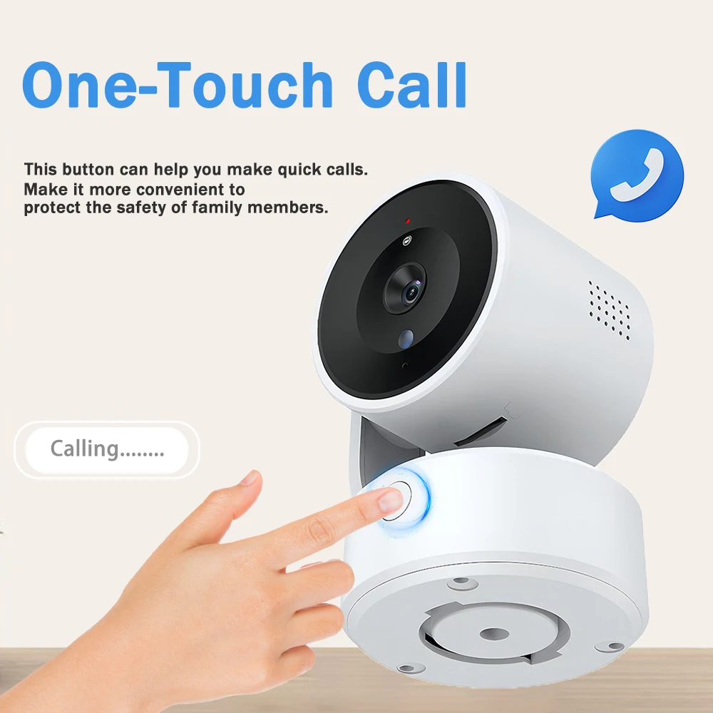 Tuya 5MP PTZ WiFi IP Camera One-touch Call Indoor Baby Monitor Wireless Security Protection Camera Supports Bluetooth connection