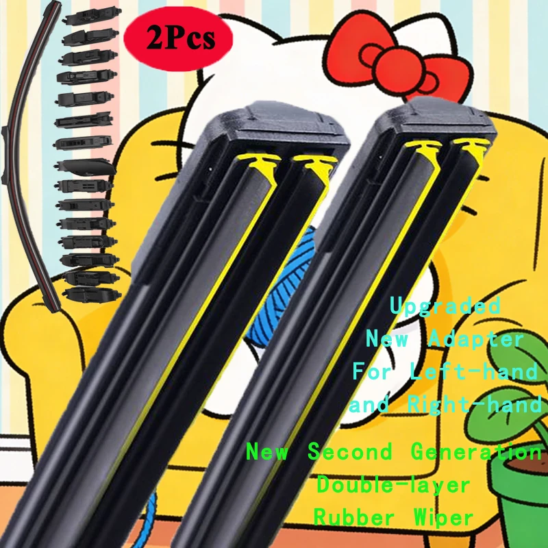 

For Peugeot 208 1 2 2012-2024 Car Windshield Wiper Blade Front Windscreen Brushes Washer Accessories Window Cleaning Replacement