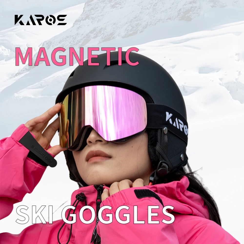 KAROS Ski Goggles with Magnetic Design, Anti-fog Double Layer Polarized Lens, and UV400 - Men's and Women's Styles