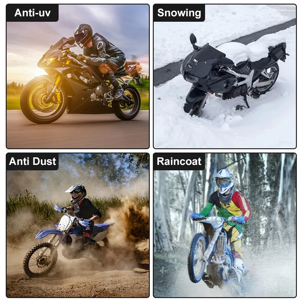 Motorcycle Cover Waterproof All Season Dustproof UV Protective Outdoor Indoor Scooter 190T Wear-resistant Fabric Motorbike Cover image 2