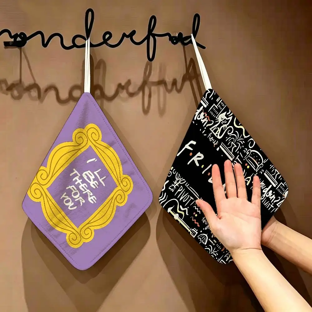 Classic F-Friends Series TV Hanging Kitchen Towel, Polyester Cotton Material, Wear Resistant Hand Wiping Towel For Home