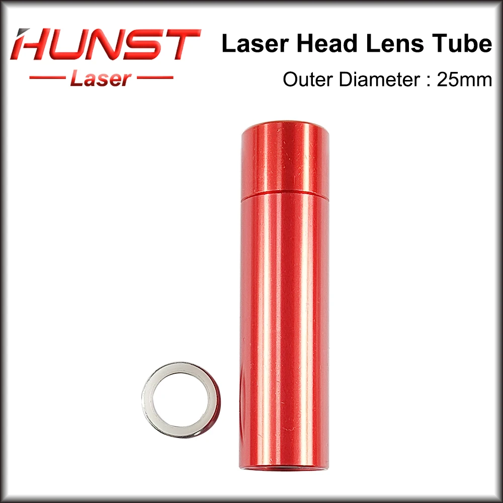 HUNST CO2 Laser Lens Tube OD 25mm ID 21mm for Lens Dia.20mm F50.8/63.5/101.6mm Double-head Teeth for CO2 Laser Cutter