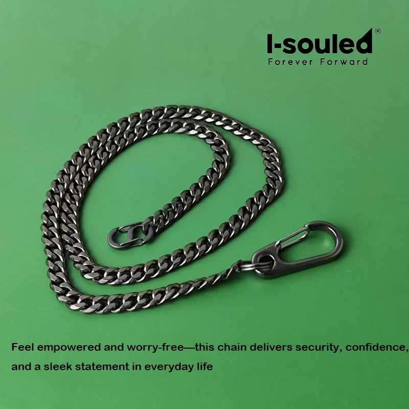 7MM Titanium Wallet Chain for Men, Anti-Lost Keychain with Fast Hook, Rust-Proof Lightweight Punk Style Key Holder Accessory
