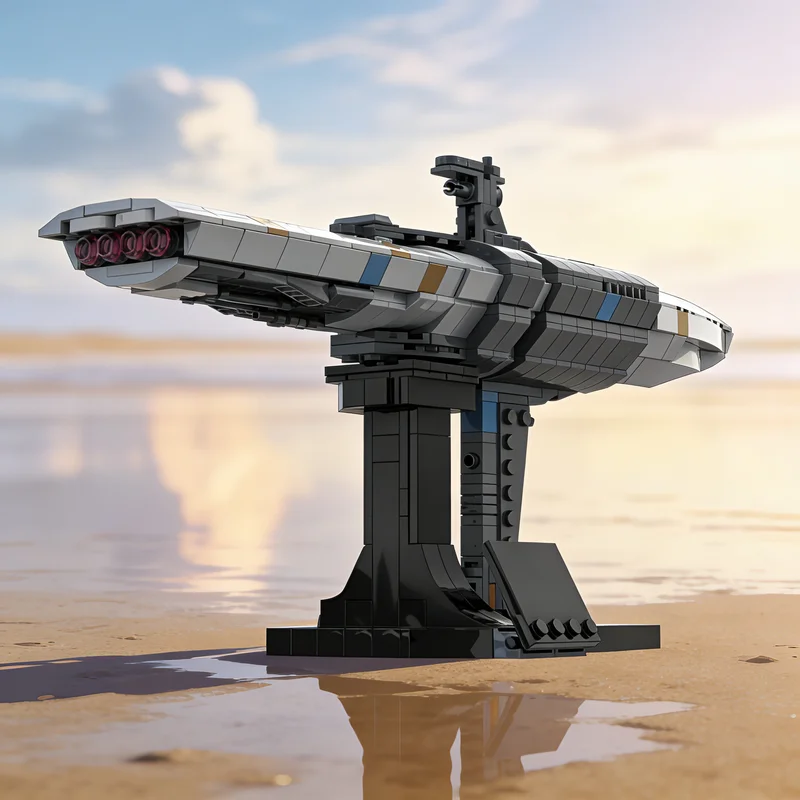 

550 деталей MOC: Конструктор-модель звездолета MC75 (Миди-масштаб), DIY подарок, креативный коллекционный декор, премиум-класс для взрослых