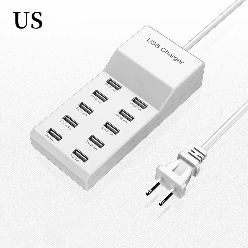 Unitek 60 W, stazione di ricarica USB a 10 porte, stazione di ricarica multipla con SmartIC Tech e compatibile con telefoni, tablet e altri dispositivi Unitek 60 W, stazione di ricarica USB a 10 porte, stazione di ricarica multipla con SmartIC Tech e compatibile con telefoni, tablet e altri dispositivi