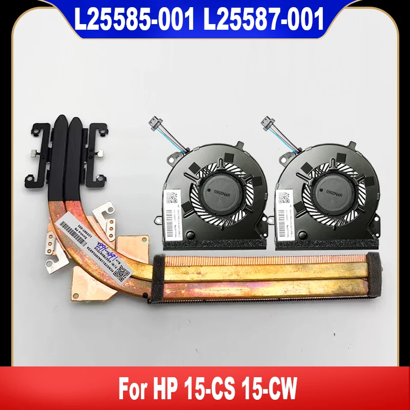 Nowy oryginalny L25587-001 L25585-001 dla HP 15-CS 15-CW seria wentylator chłodzący do laptopa wentylator chłodnicy radiator rura miedziana wysokiej jakości
