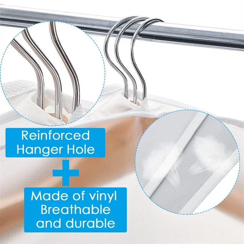 1-5 قطعة غطاء غبار الملابس فستان معلق دعوى معطف الملابس حامي حقيبة التخزين حالة الكتف الغبار خزانة المنظم #6