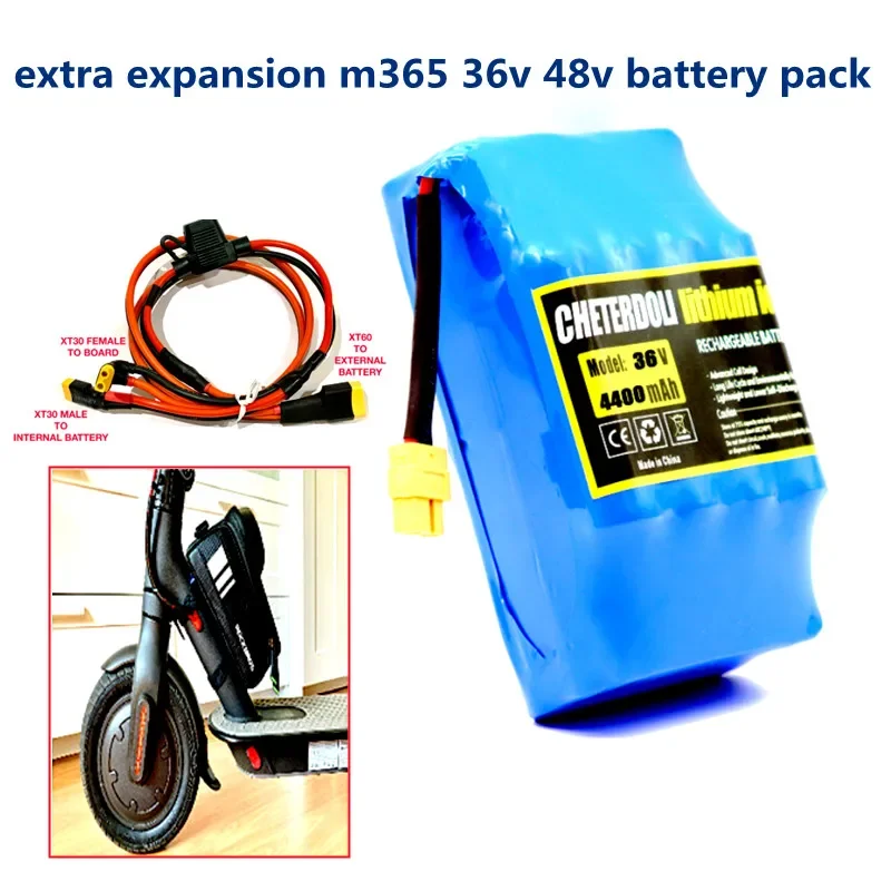 Aleaivy Extra Expansion m365 and Pro Battery Pack 36V 4.4Ah 18650 Rechargeable Lithium ion Battery With Cable Kit for Scooter