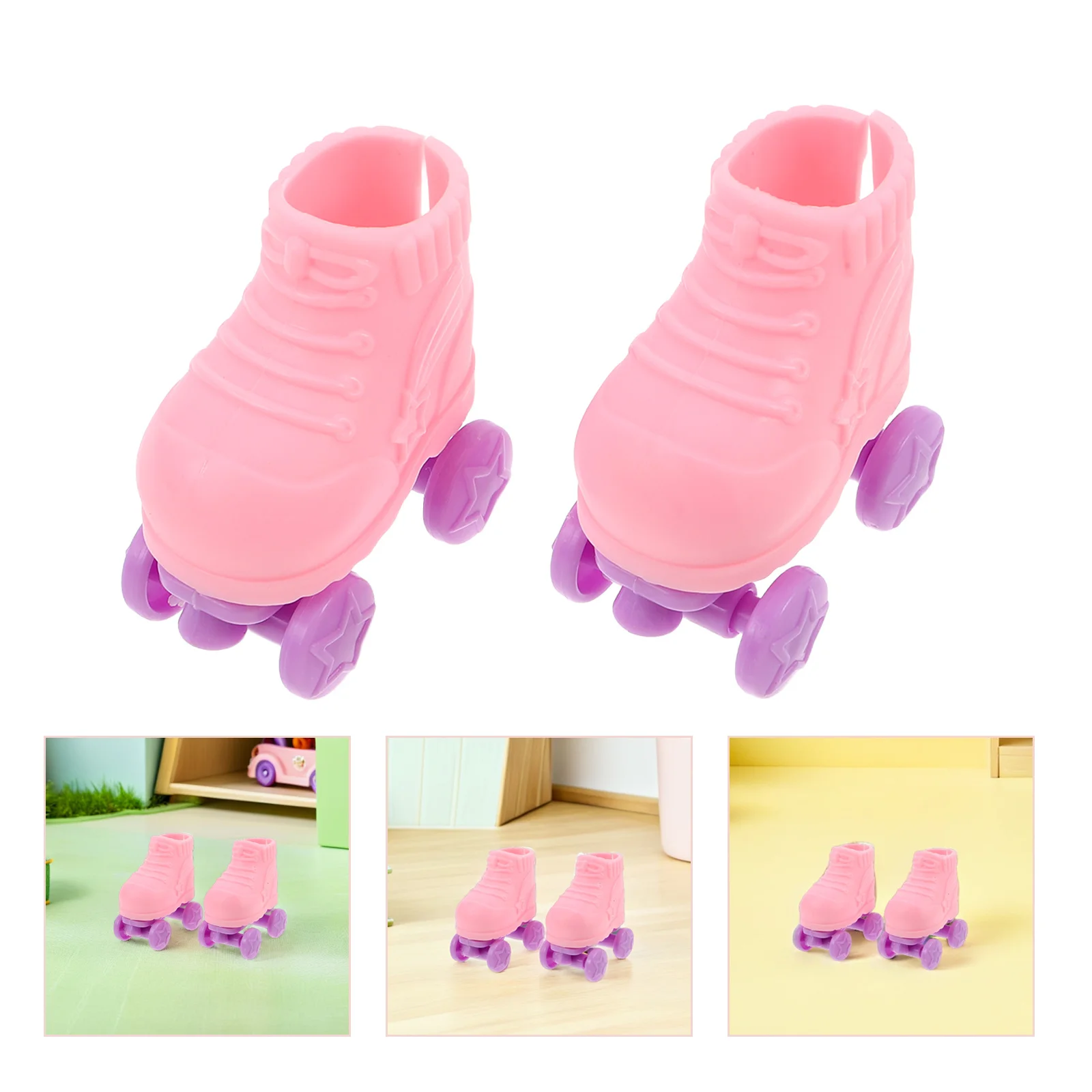 

3pcs Mini Roller Skates For 1/8 Scale Simulation Shoes Dollhouse Decor Accessories Micro Landscape Props Tiny House Miniatures
