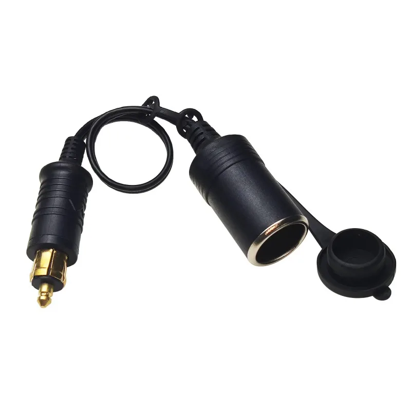 

European Male Din Plug Cigarette Lighter Socket Adapter Cable 12V-24V Compatible with BMW Motorcycles and Cars Accessories 45cm