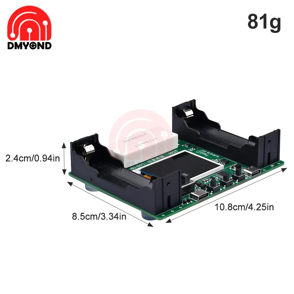 18650 Batterijcapaciteit Interne Weerstandstester Automatisch Opladen En Ontladen Module Interne Weerstandstester Type-C