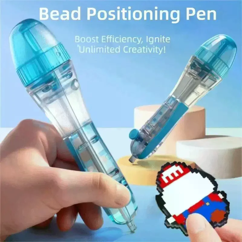 Beads Pen DIY Tools Children Puzzles Automatic Press Upgraded Bead Tool Bead Art Crafting Children Puzzles Accessory