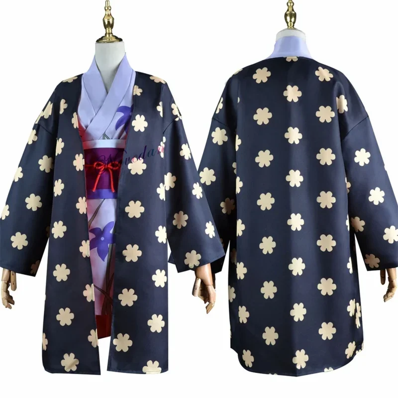 A Anime Miss Allsunday Nico Robin Cosplay Costume Women Kimono Dress Wig Onigashima Outfit Halloween Party Carnival Suit