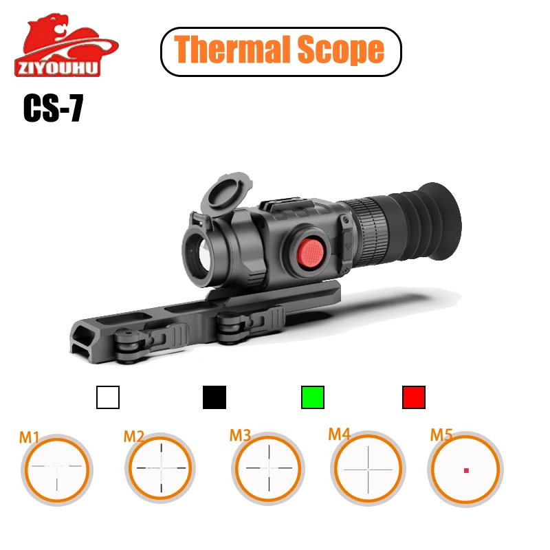 ZIYOUHU IR Thermal Imager for Hunting CS-7 384*288 Monocular Thermal Imager Sight Scope Night Vision Riflescope Mounted On Rail