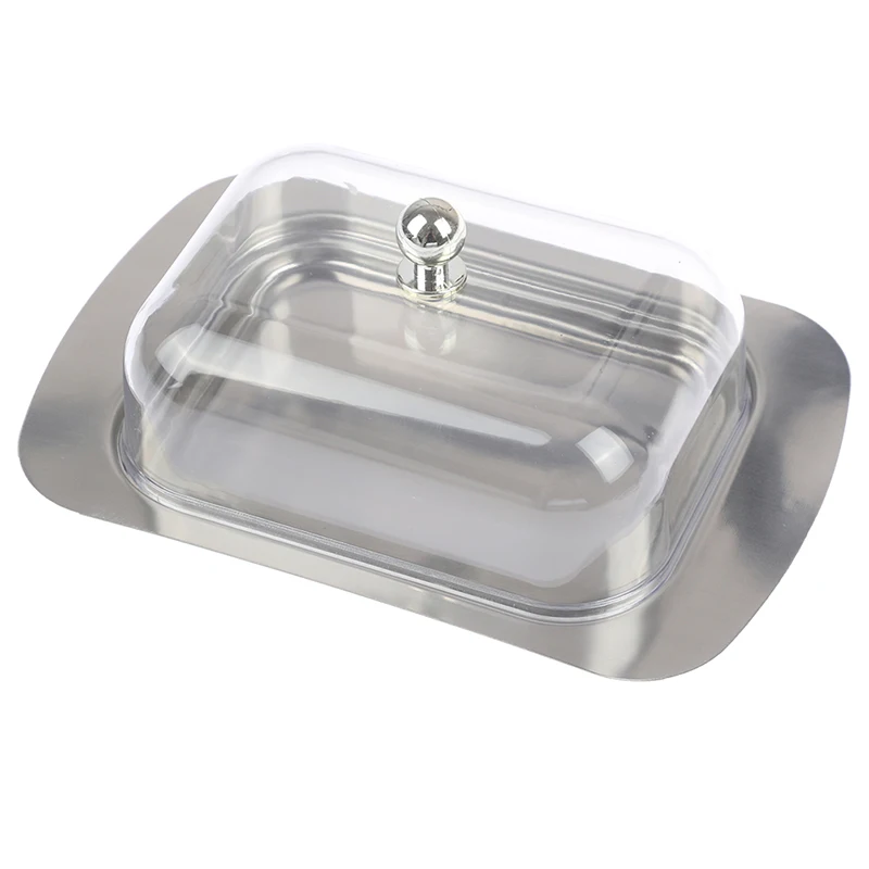 

Butter Dish Box Container Cheese Bread Storage Tray With See-through Lid