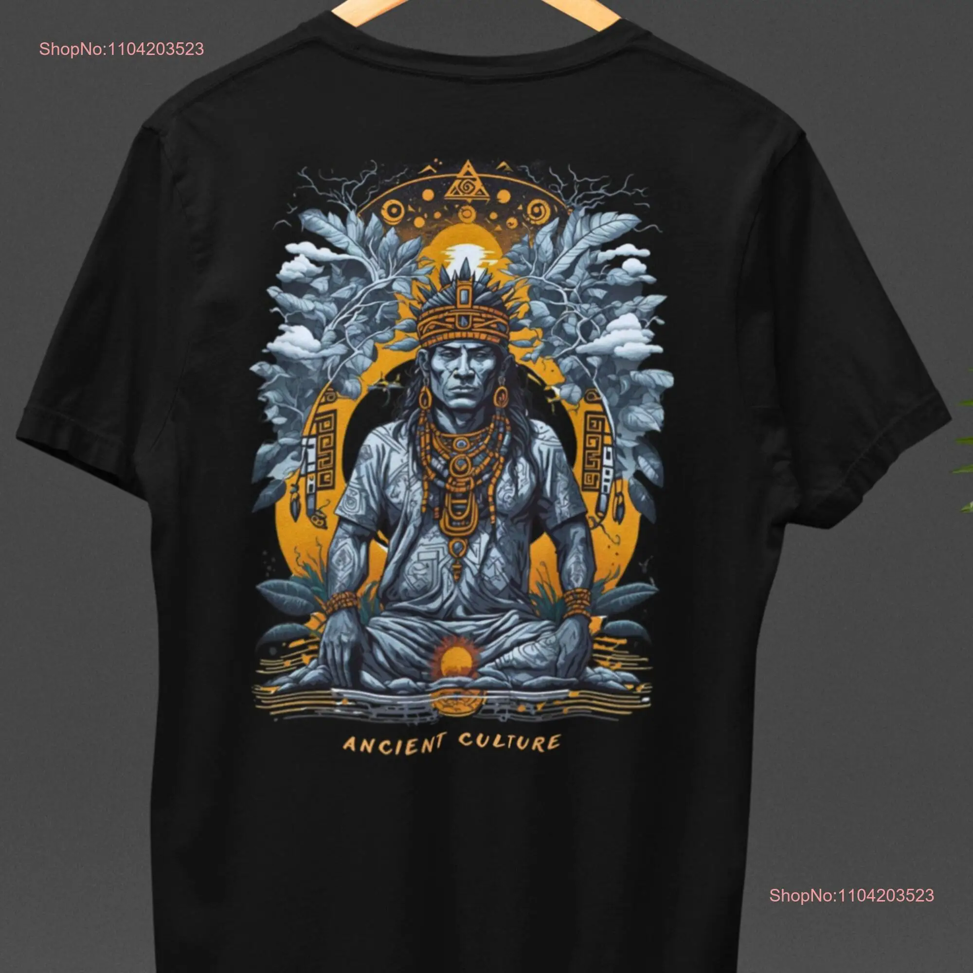 Maya Shaman Wise T Shirt Mystic Design of Ancient Cultures inspired by the Mayan culture long or short sleeves