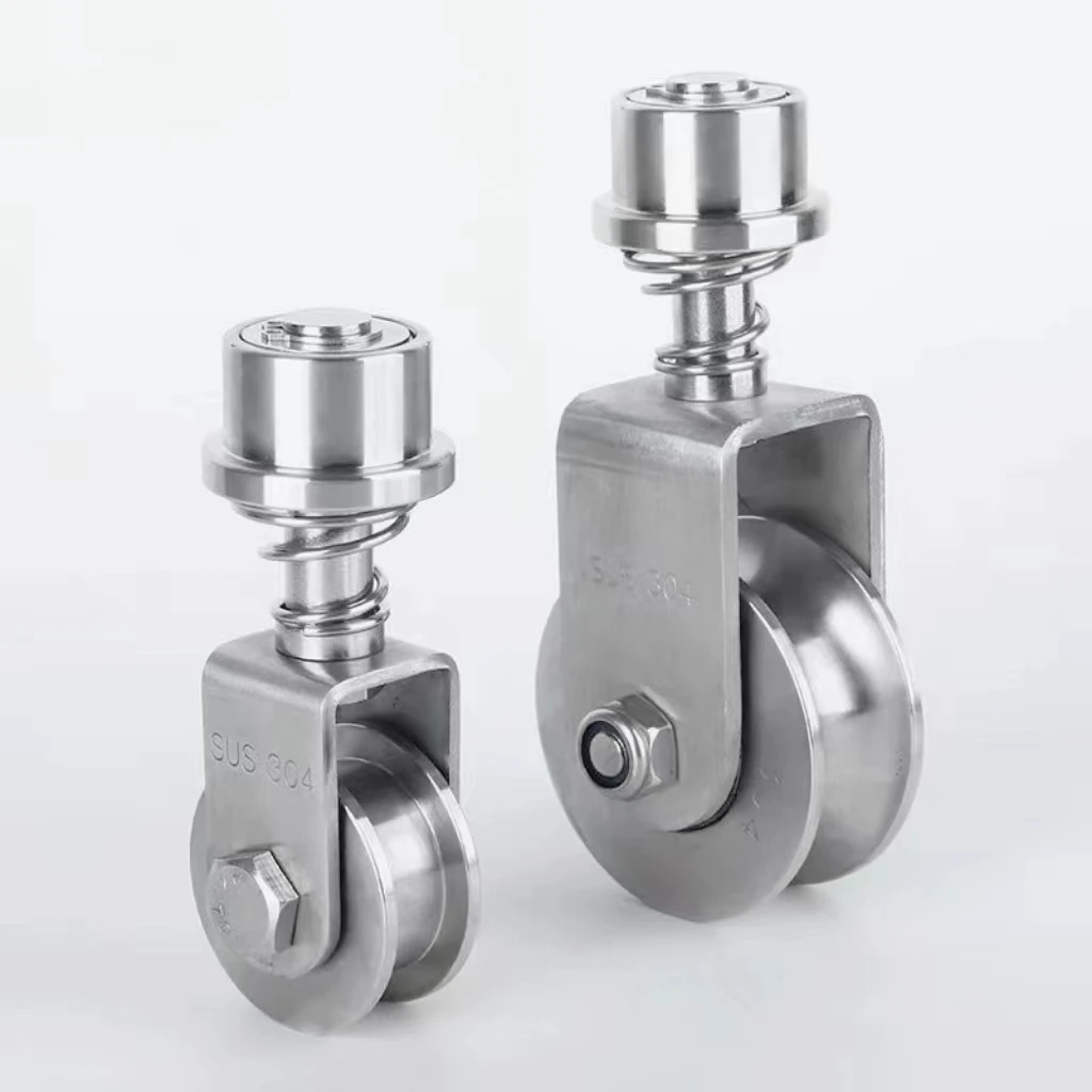 Imagem -03 - Bearing Universal Pulley u v H-shaped Groove Wheel Angle Steel 360 Degree Guide Rail With Spring Casters