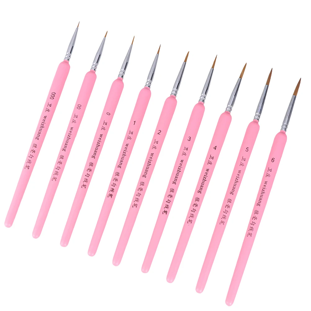 

9 Pcs Brush Pencil Paint Brushes Fine Tip Paintbrush Wooden Watercolor for Adults Child