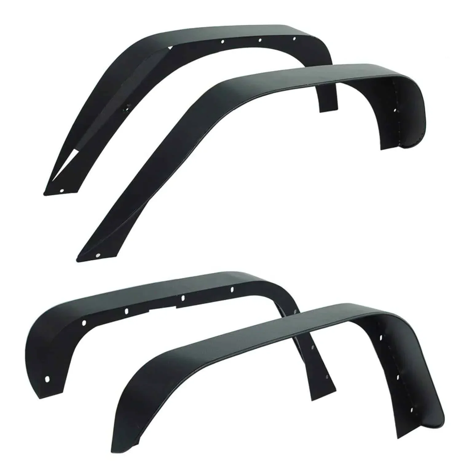 

Steel Front & Rear Flat Fender Flares Fender Armors for 2007-2017 Jeep Wrangler JK & Unlimited