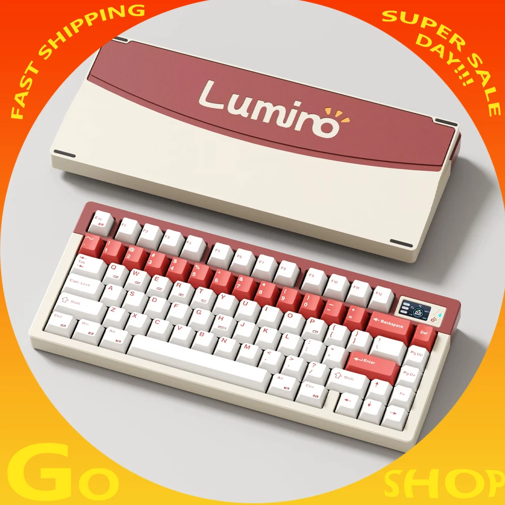 

Новая клавиатура Luminkey Lumino75, трехрежимная игровая механическая клавиатура, Алюминиевая клавиатура с поддержкой через E-Sports, офисные персонализированные настольные подарки