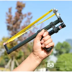 Slingshot Straight Rod High Precision Telescope High Power Red Laser Flat Rubber Band Stainless Steel Outdoor Hunting Slingsshot