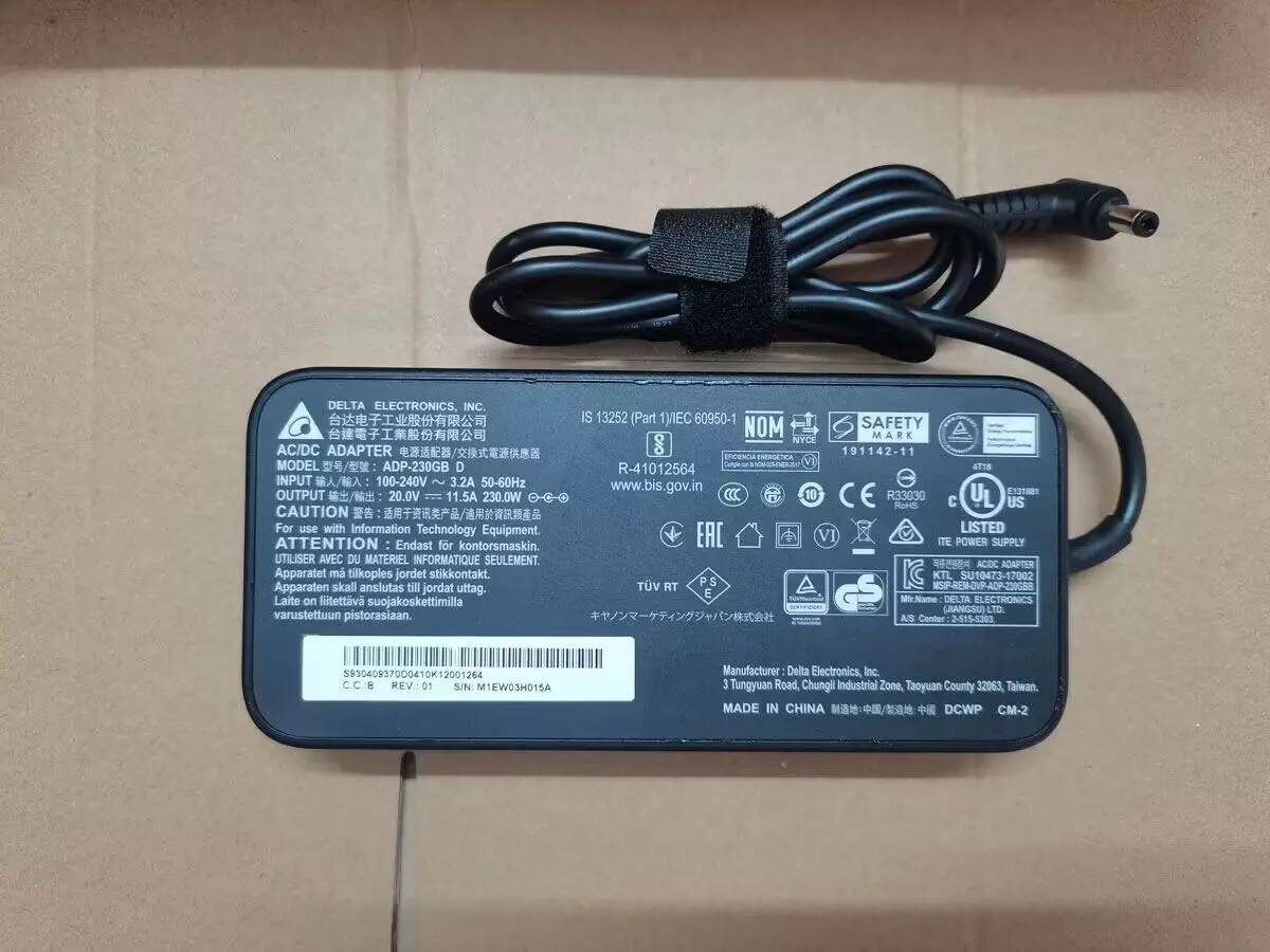 OEM Slim Delta 20V 11.5A 230W ADP-230GB D 5.5mm*2.5mm AC Adapter For Medion Erazer Beast X30 17.3 I7 12700H RTX 3080 Ti