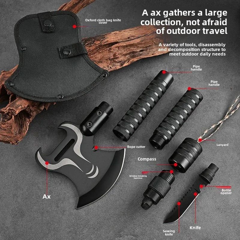 Mountain axe detachable multifunctional hand axe hammer outdoor self-defense tactical axe mountain climbing wilderness survival