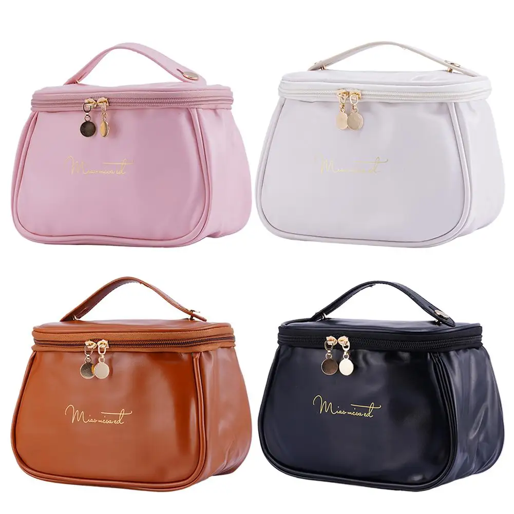 

Large Capacity Women's PU Leather Cosmetic Bag Women Multi-Functional Portable Travel Storage Makeup Case Female Toiletry Bag