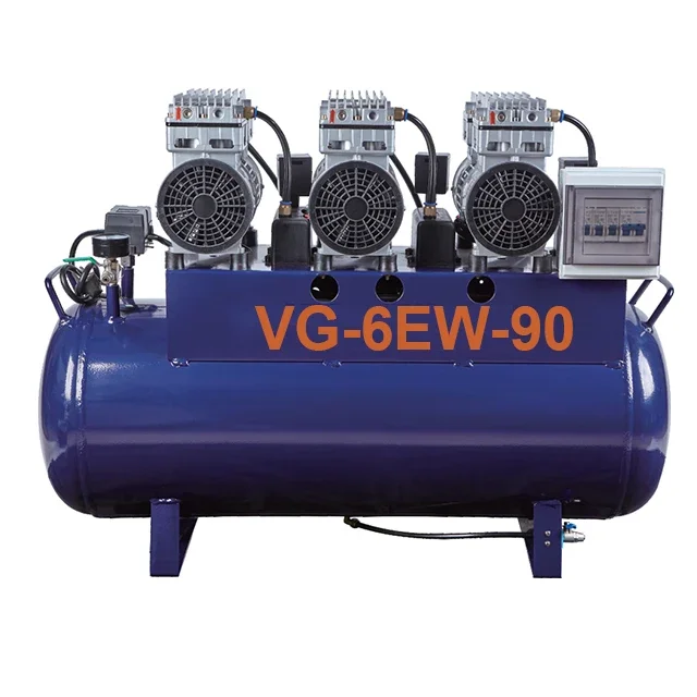 

6EW/90L High Quality Silent den tal Air Compressor with Air Dryer