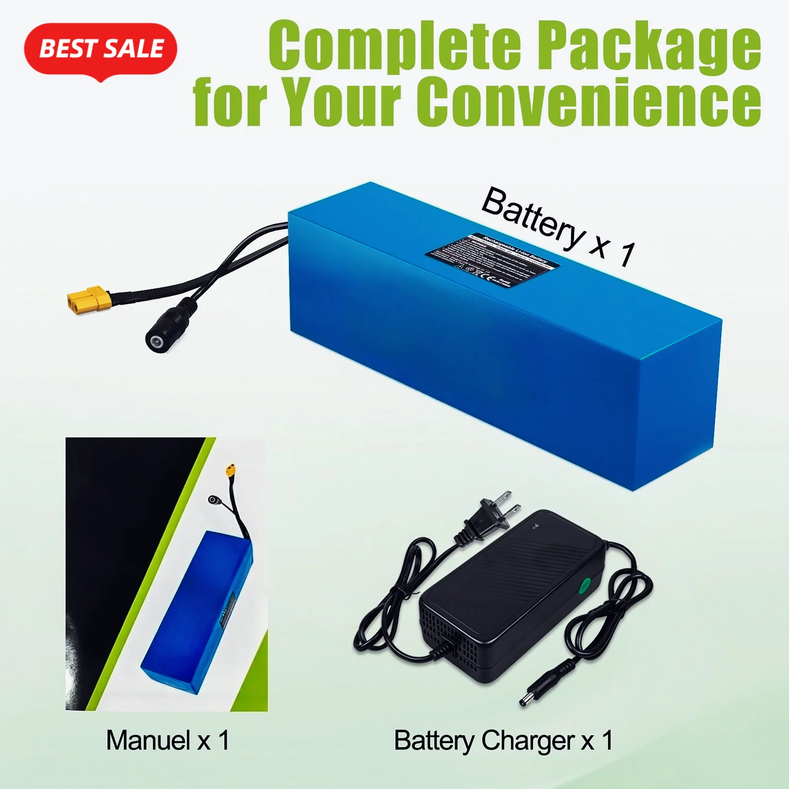 لمحرك 48V250-1500W XT6013S4P 48V 15Ah بطارية مع 30A BMS ، موصل مناسب بطارية أيون الليثيوم 18650.00 bms