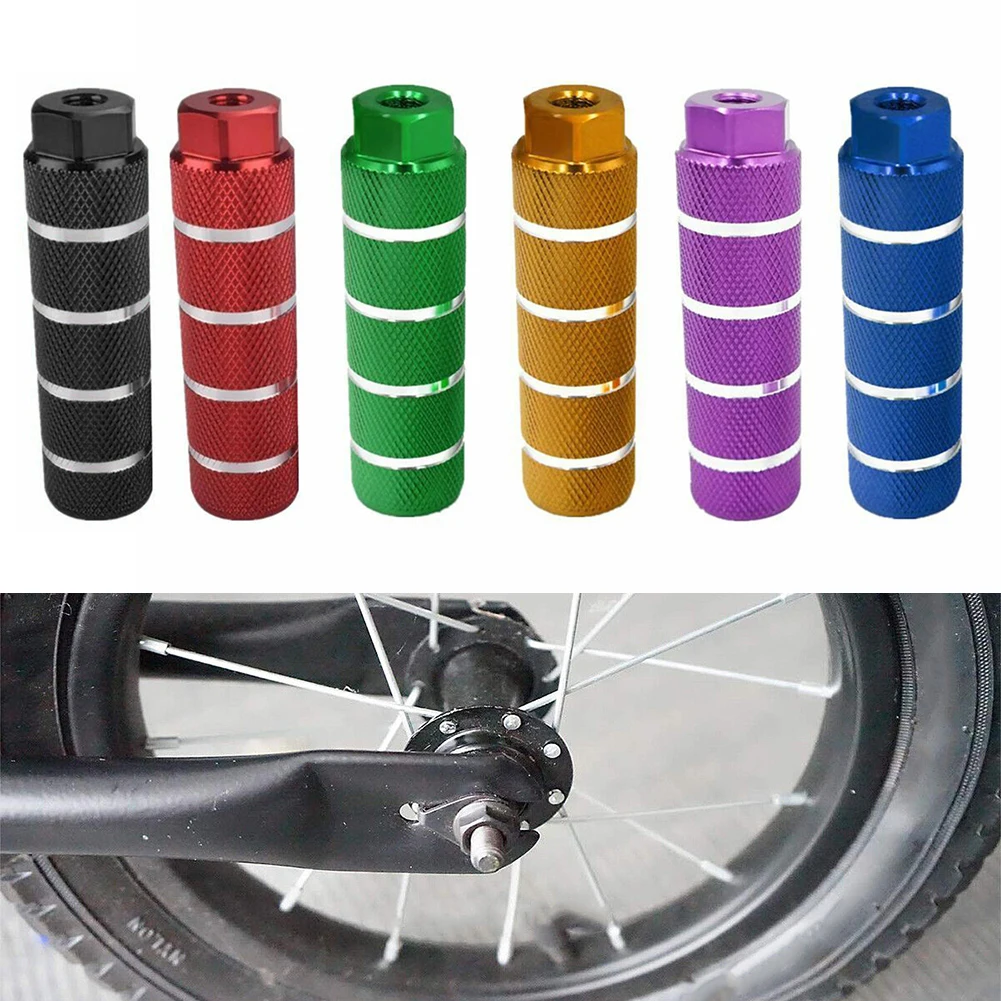 1pair Bike Pegs Aluminum Alloy Bike Pedals Axle Foot Rest Pegs For-BMX Bike Fit 3 8 Inch Axles Bicycle Accessories 6 Colors