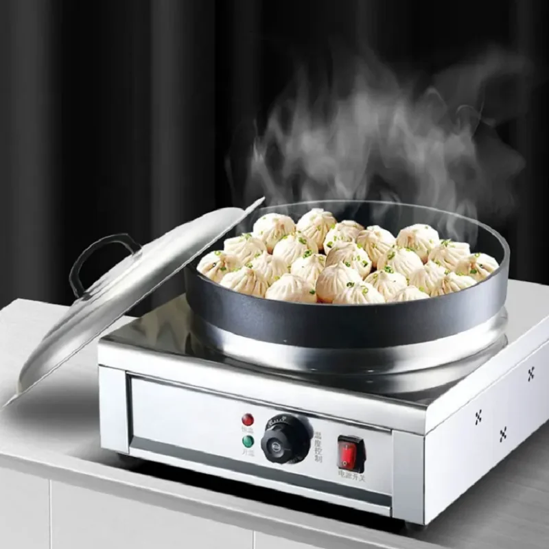 مقلاة دوارة أوتوماتيكية بالكامل للكعك المقلية الخام والمياه التجارية مقلاة متعددة الوظائف للكعك